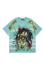 Dark Series: Letter Skull Lake Blue T-shirt