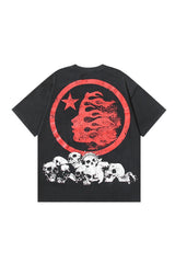 Dark style: Black shirt with skull pattern