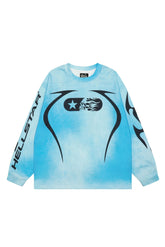 No.11 badge blue long sleeved shirt