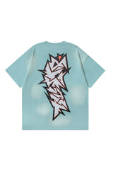 Dark style: cartoon text image, green shirt