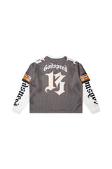 TD layered mesh series brown/white orange shirt