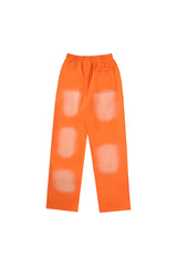 Hellstar Studios flame and logo casual sports pants orange