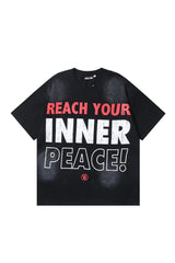 Dark Series: Inner Peace Printed Black T-shirt