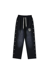 Hellstar Studios new side button logo casual sports pants black