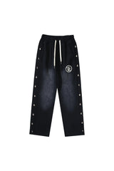 Hellstar Studios new side button logo casual sports pants black
