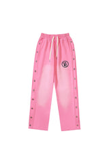 Hellstar Studios' new side button logo casual sports pants! pink