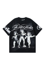 Dark Series: Little Angel Printed Black T-shirt