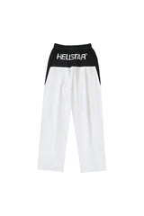 Hellstar Studios Embroidered Splicing Logo Sports Pants White