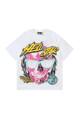 HellStar Studio funny skull text T-shirt