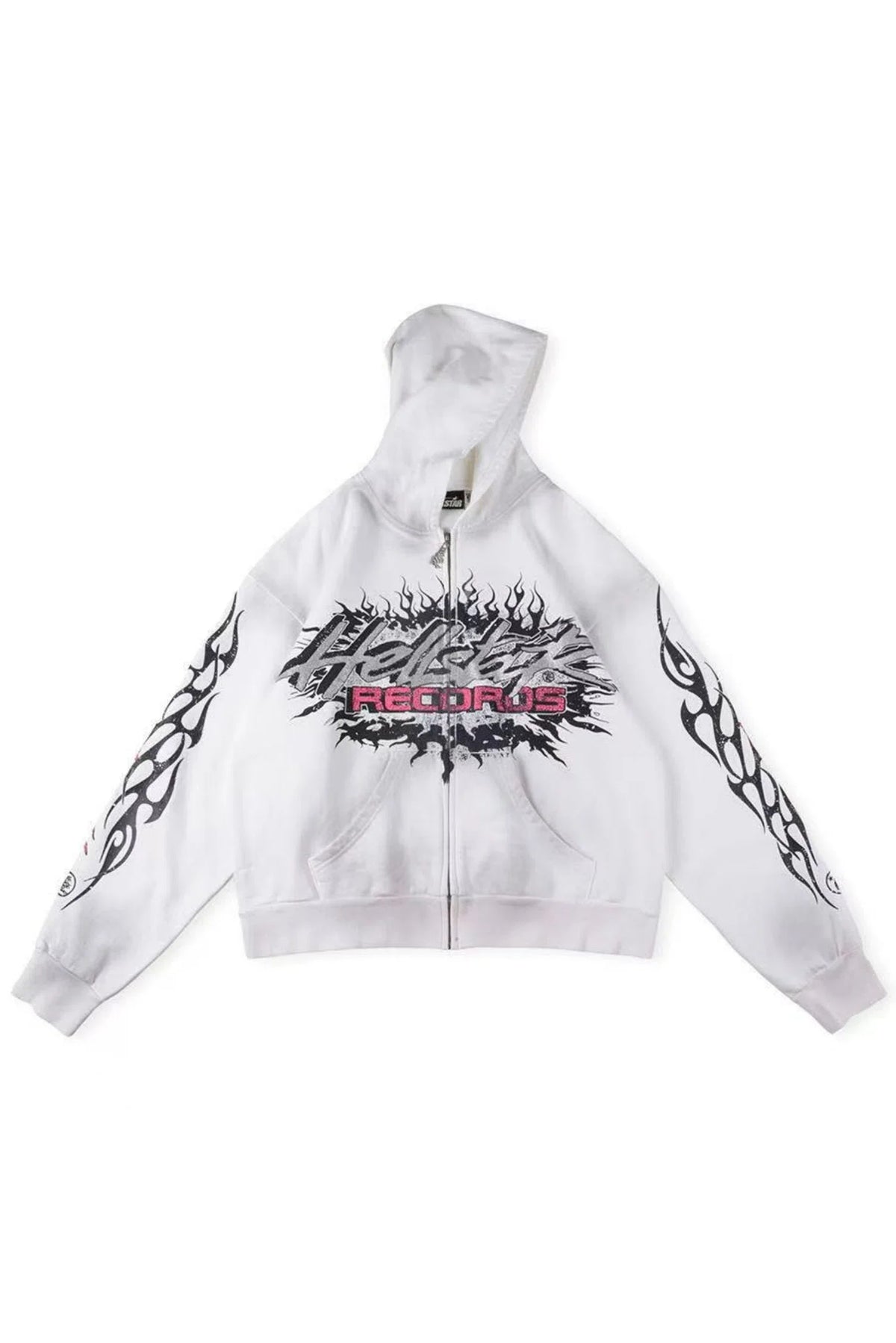 Explosion logo white hooded sweatshirt