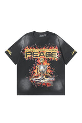 Dark Style: Skeleton Black Shirt with Flames