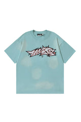 Dark style: cartoon text image, green shirt