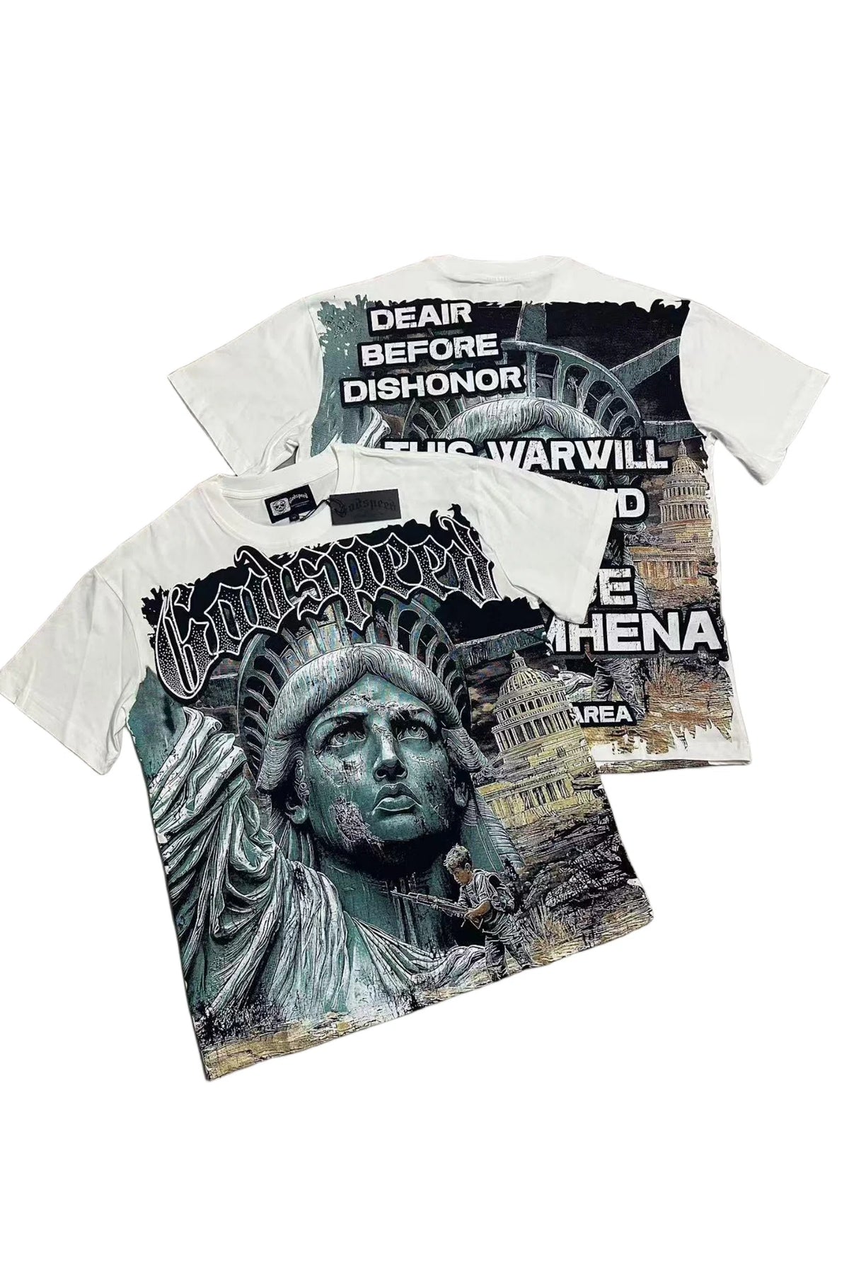 Goddess statue white T-shirt