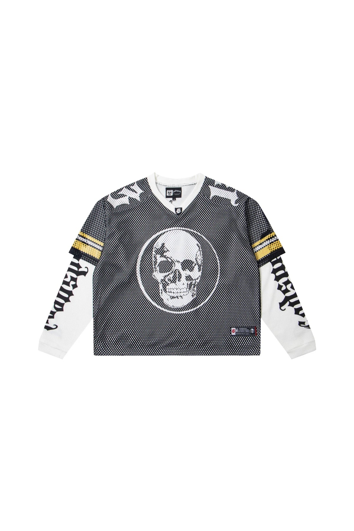 TD layered mesh  series black/white yellow shirt