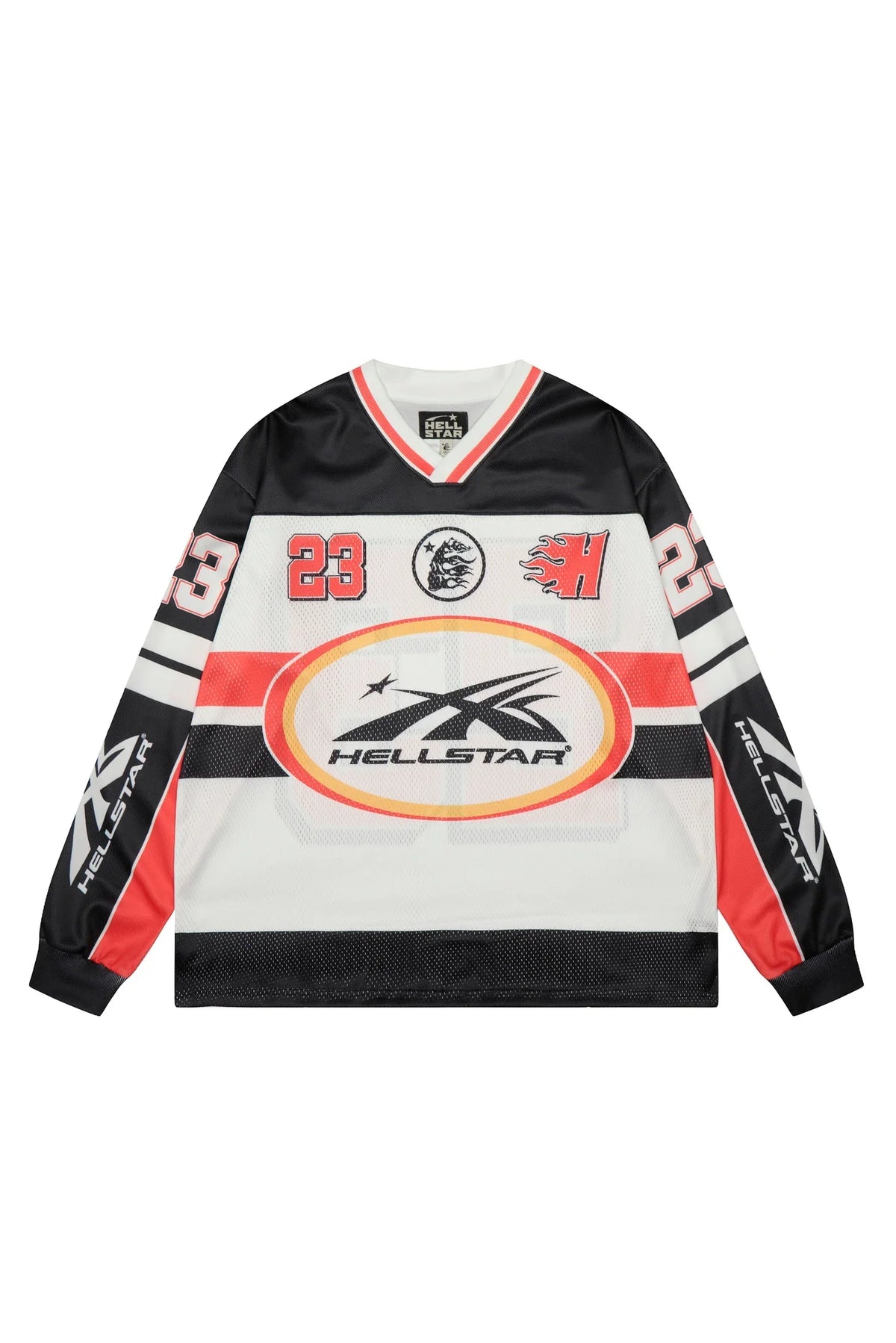 Letter 23 sport mesh long sleeved shirt