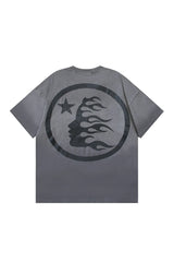 Dark Series: Side Face Goddess Printed Grey T-shirt