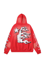 Explosive badge red hoodie
