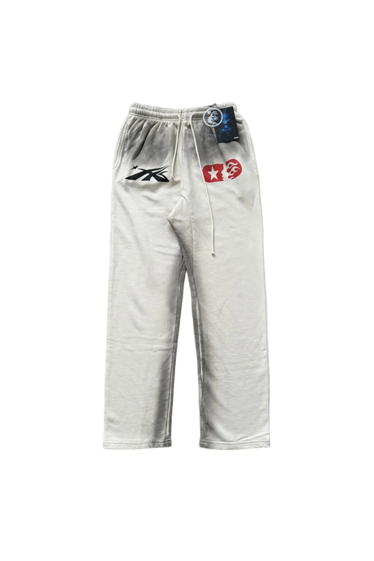 Hellstar Studios logo Skeleton casual sports pants white