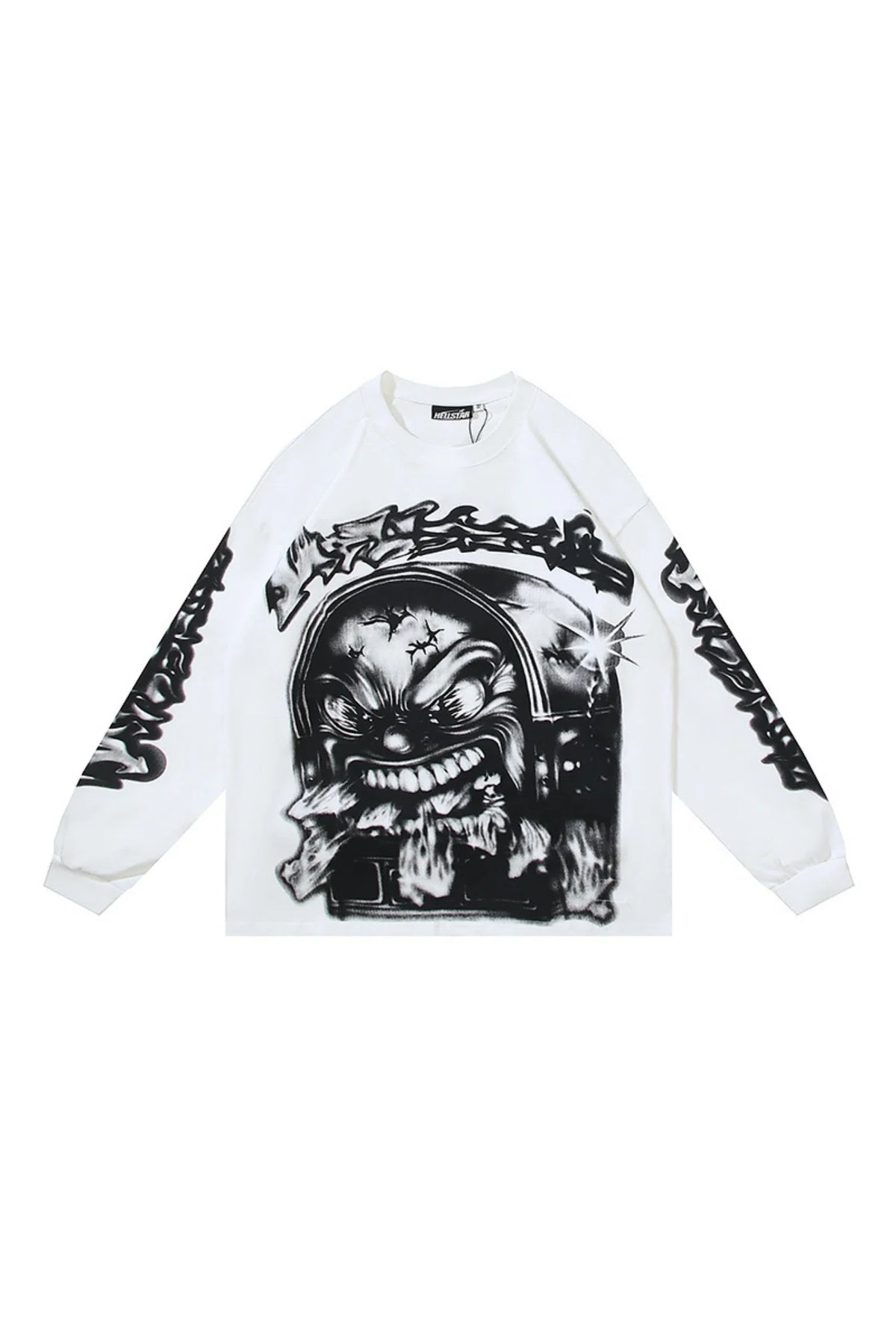 Letter printed white long sleeved shirt