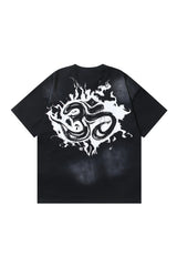 Dark Series: Inner Peace Printed Black T-shirt