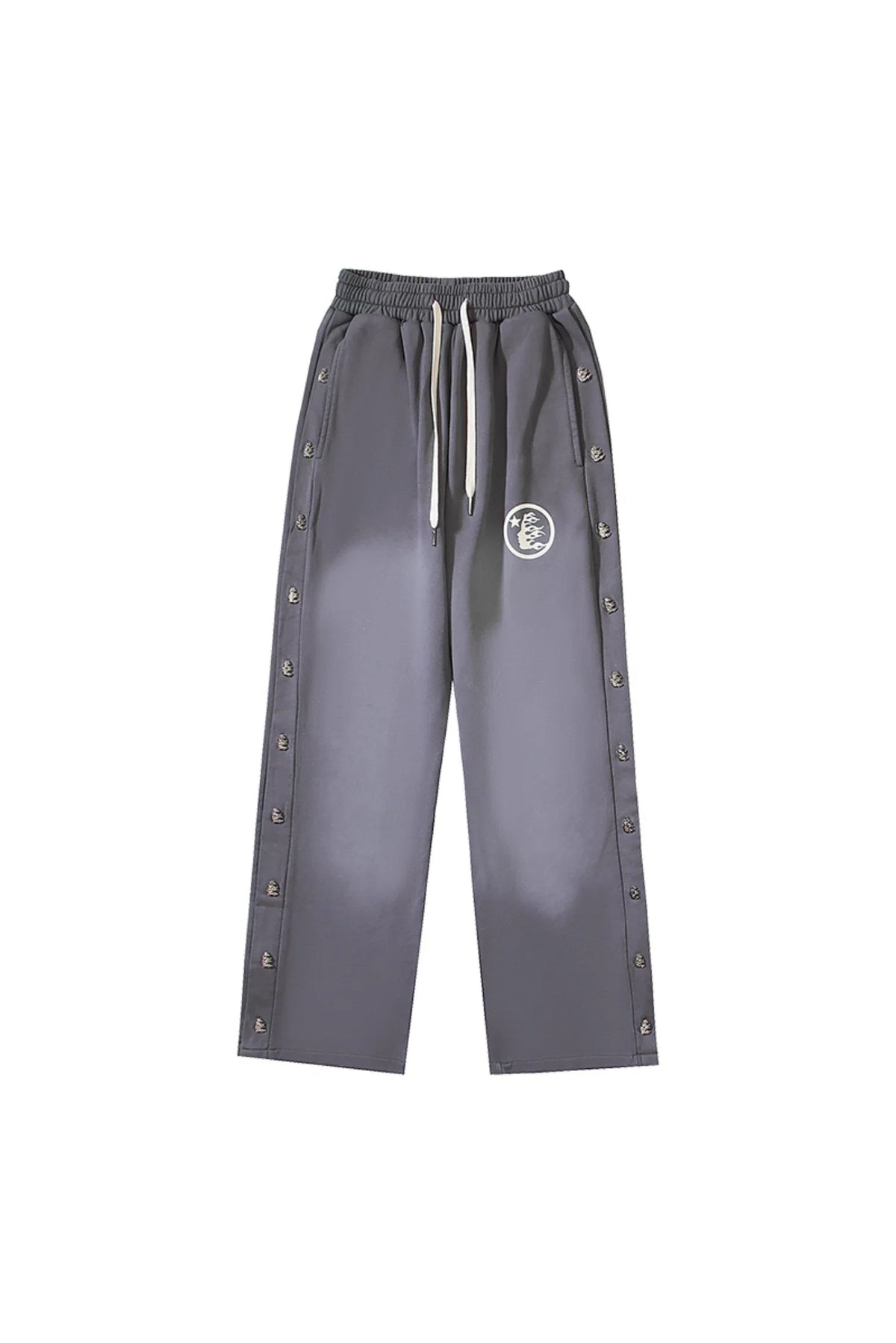 Hellstar Studios new side button logo casual sports pants gray