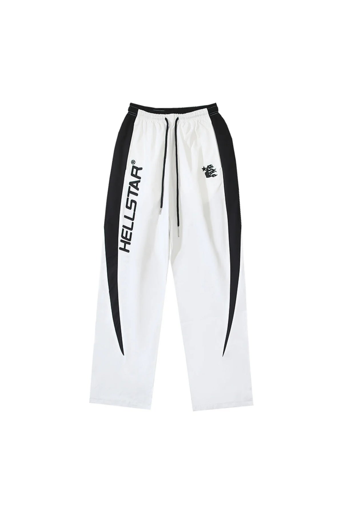 Hellstar Studios Embroidered Splicing Logo Sports Pants White