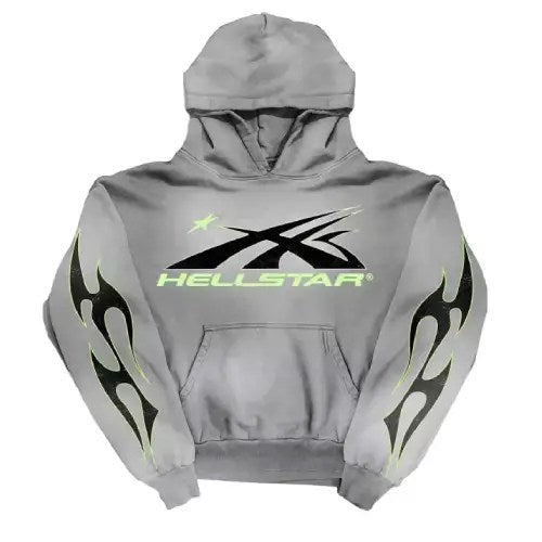 Grey Hellstar Sport Logo Hoodie
